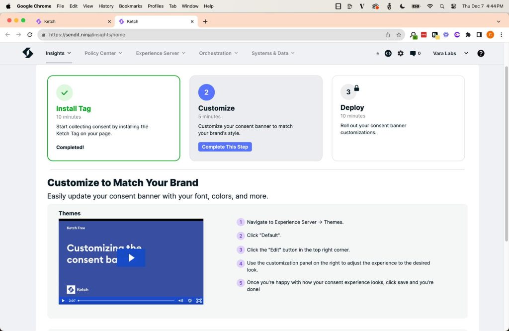 The user can immediate see they have comepleted the required forst step and